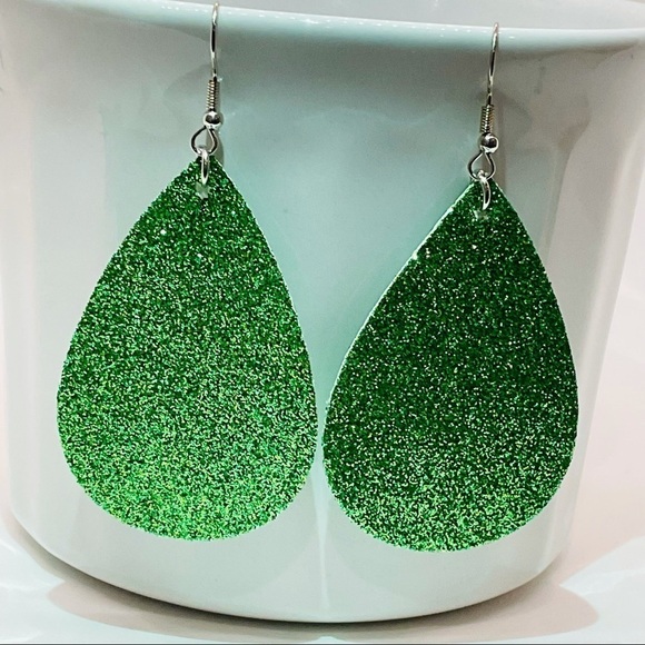 3 for $25 St. Patricks Day Faux Festive Leather Dangle Earrings - Picture 2 of 5
